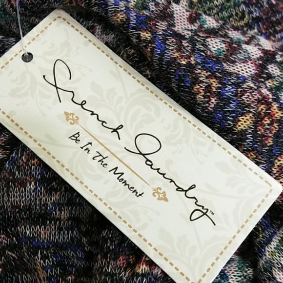 French Laundry Lightweight Multi-Color Top With Lattice Neckline 1X NWT - Picture 7 of 8